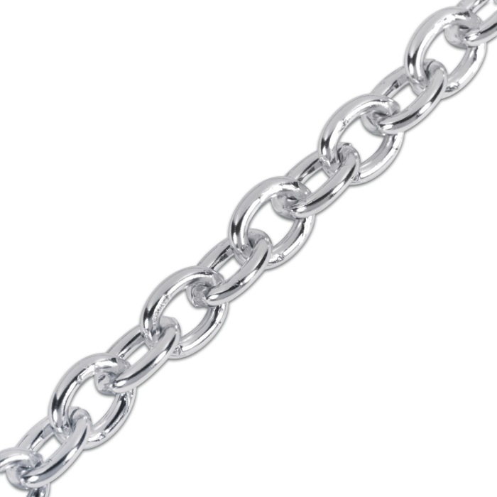Ankerkette rund Metall ca. 6x8mm 50cm silberf.