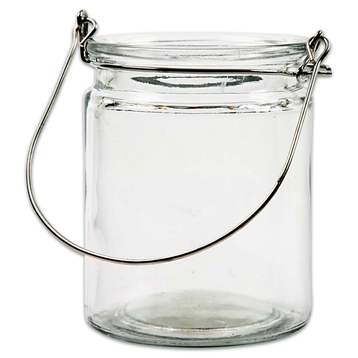 Laterne zylindrisch Glas/Metall Ø 7,6x10cm