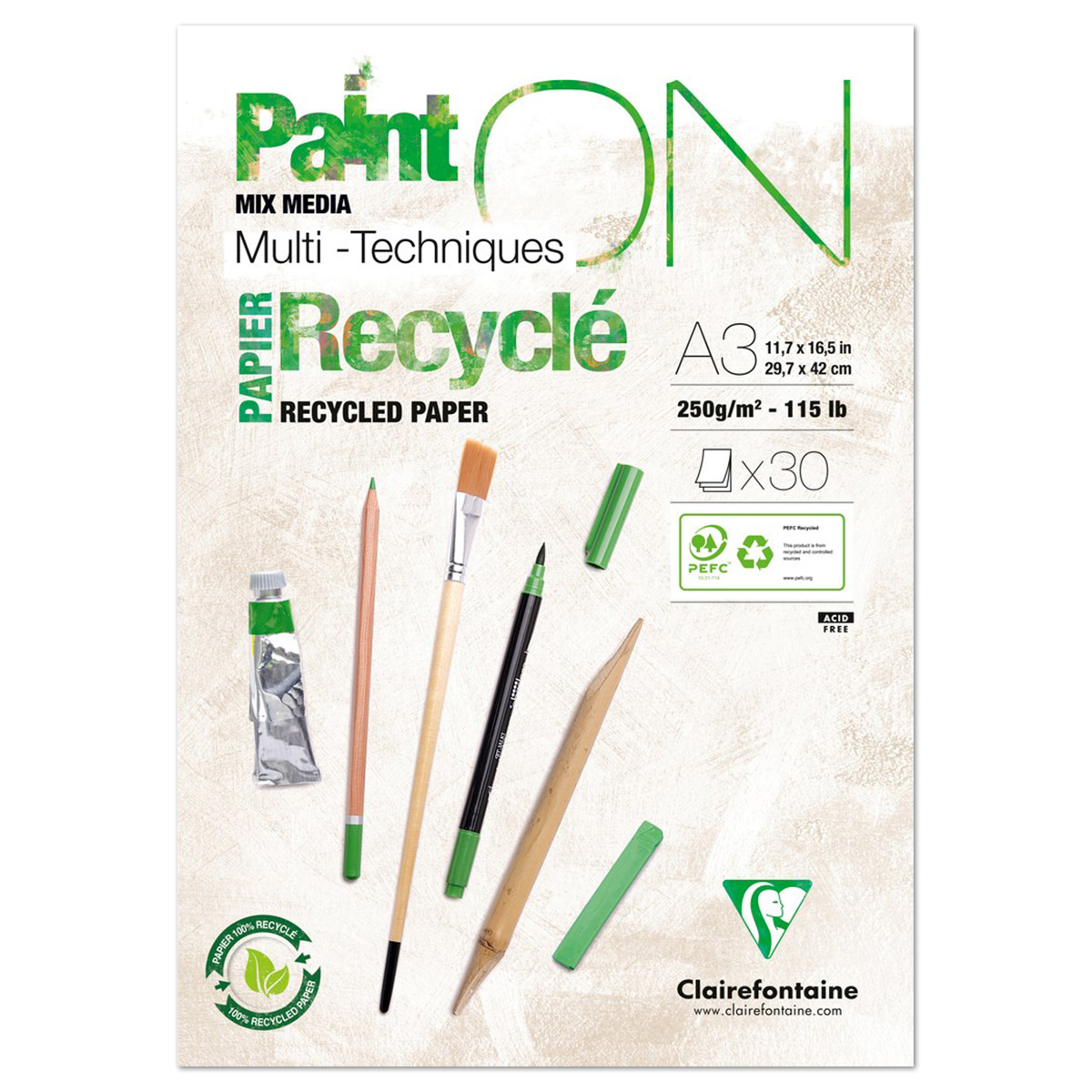 Block PaintON 250g/m² A3 30 Bl. Recycelt