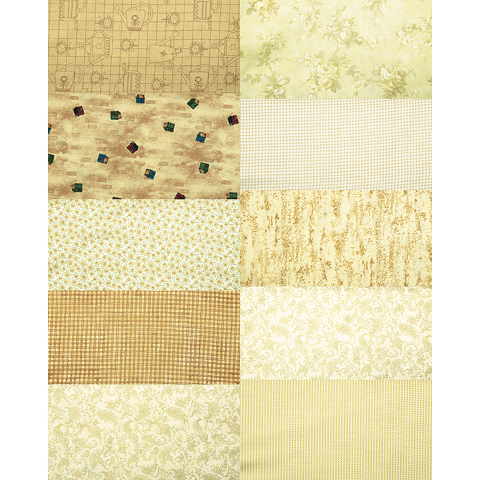 Patchwork-Set 10 Zuschnitte à 45x55cm beige