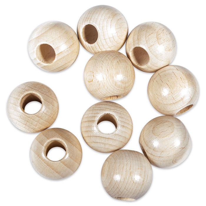 Rundperlen Holz Ø 15mm 25 St. natur lackiert