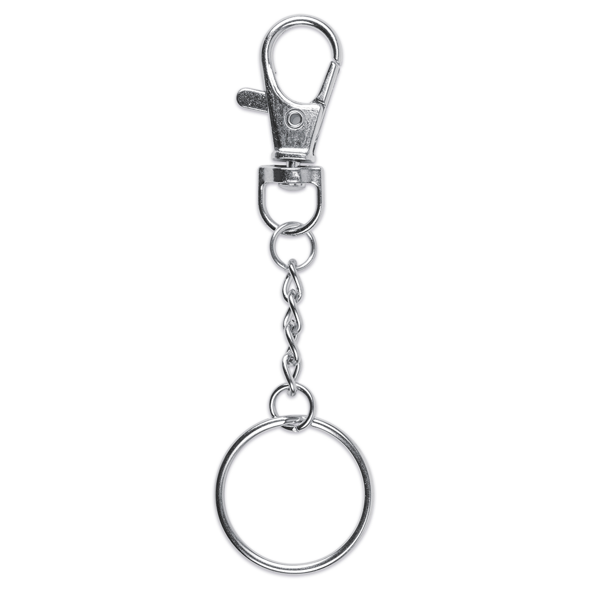 Schlüsselanhänger mit Karabiner ca. 90mm 25 St. platinfarben