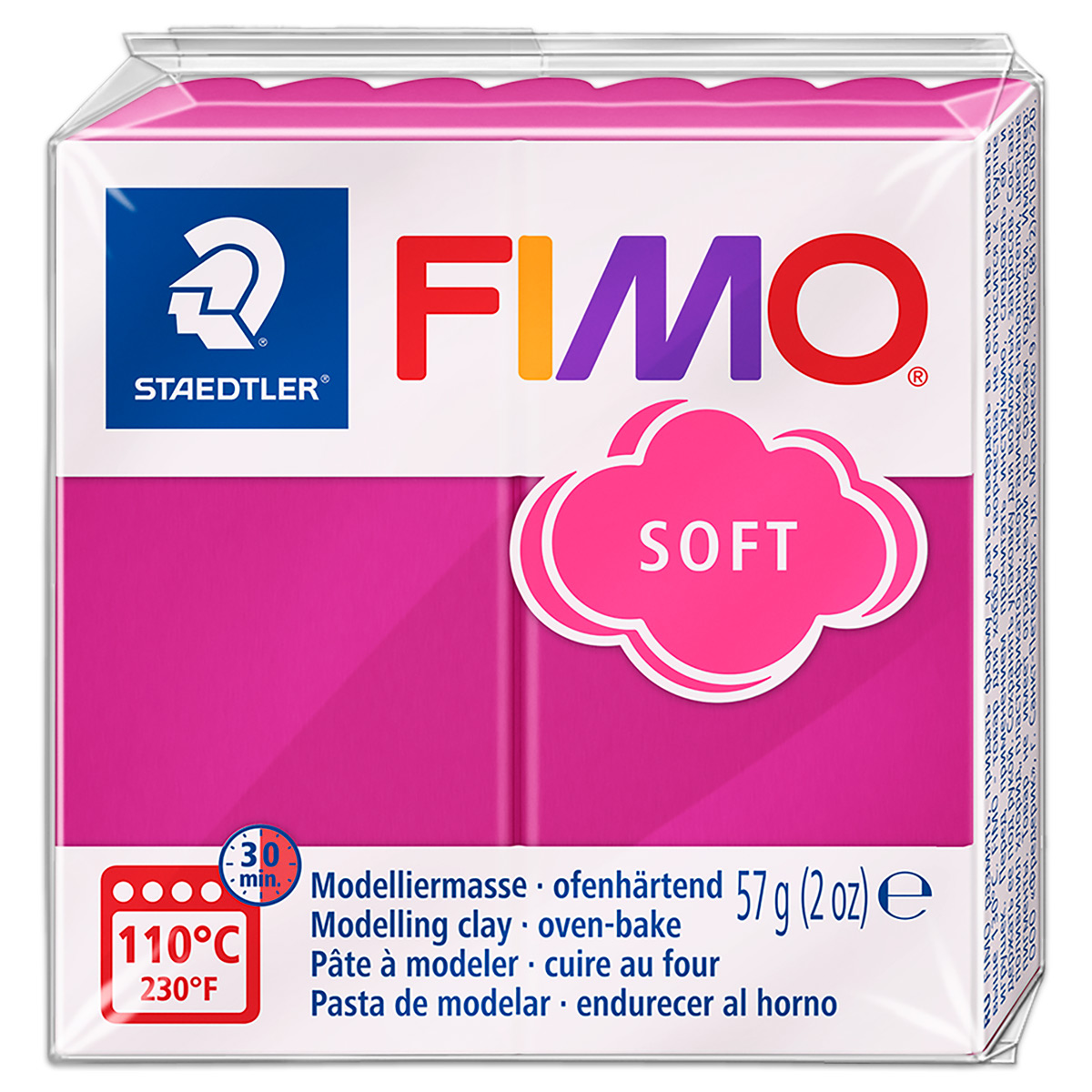 FIMO soft 55x55x15mm 57g himbeere
