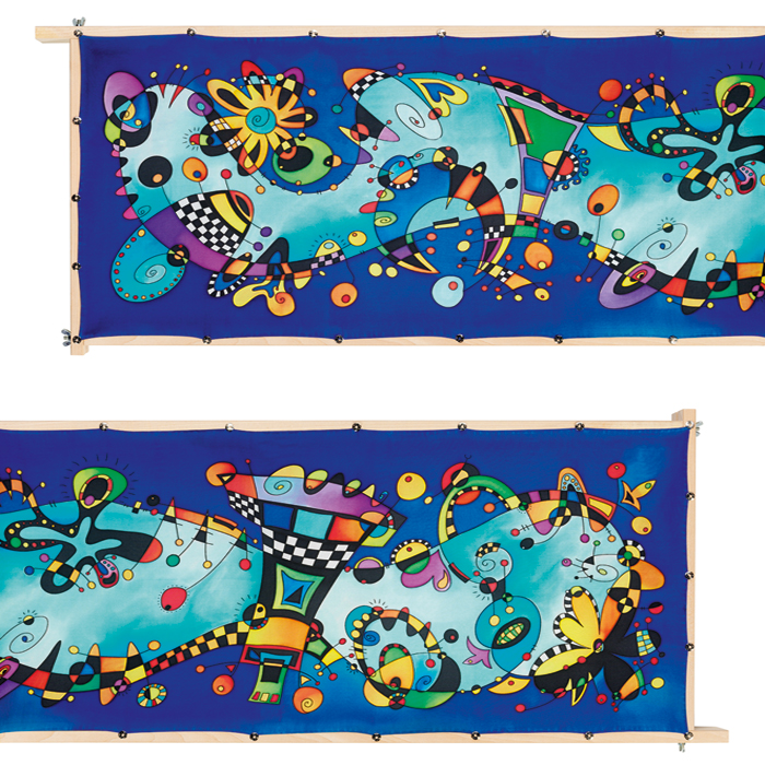 Schal Gutta schwarz 180x45cm Futura naturweiß