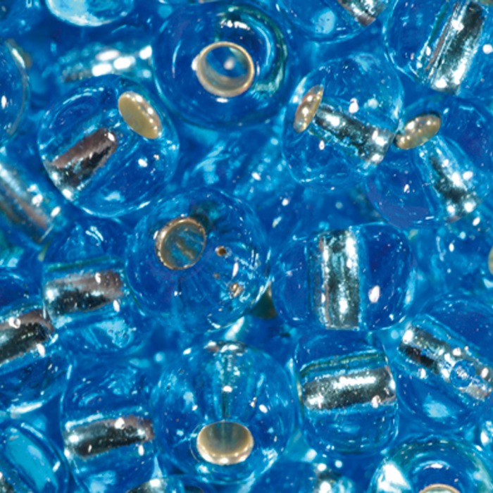 Rocailles transparent 4,5mm 17g blau