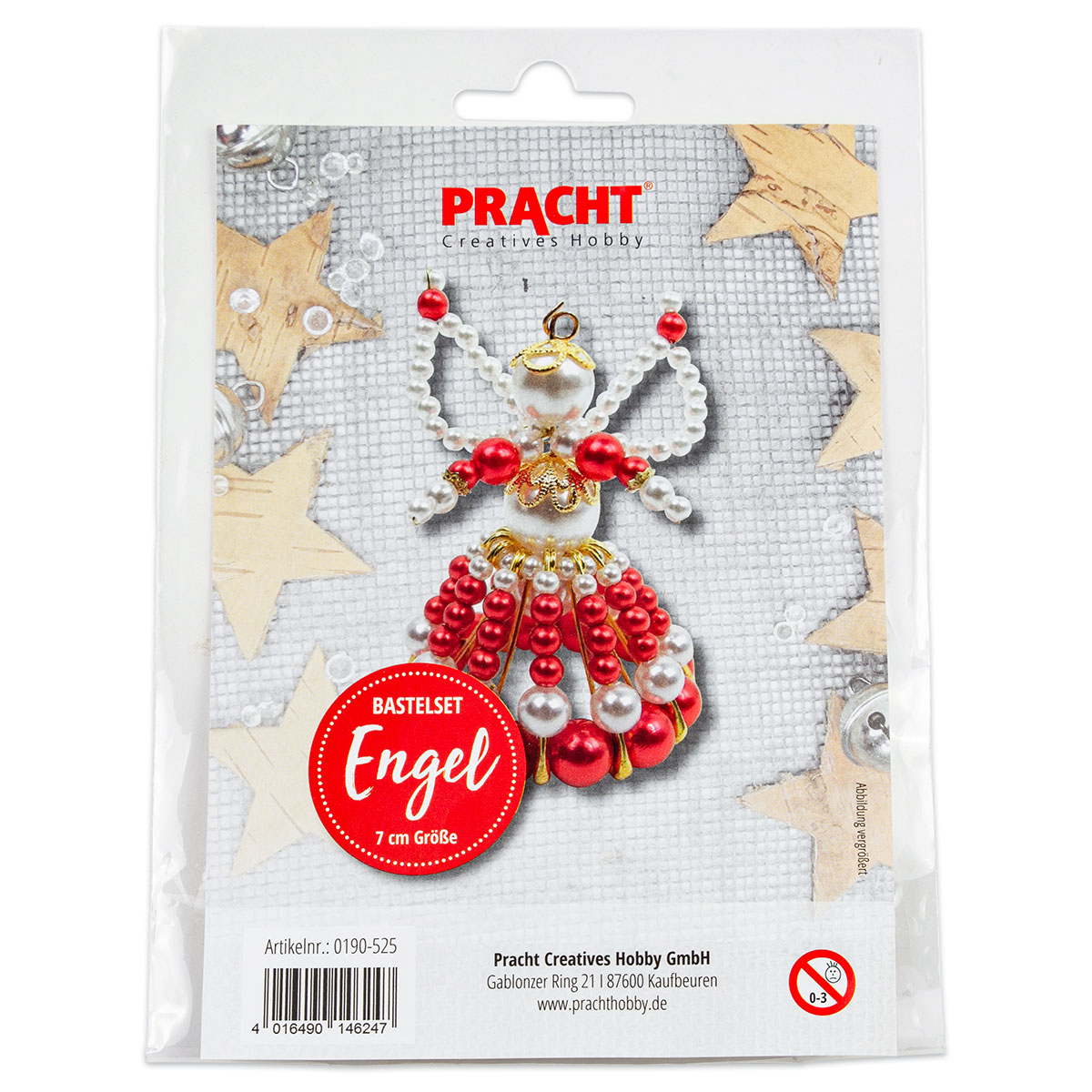 52219052_1 Kreativset Perlenengel ca. 7cm rot-goldfarben