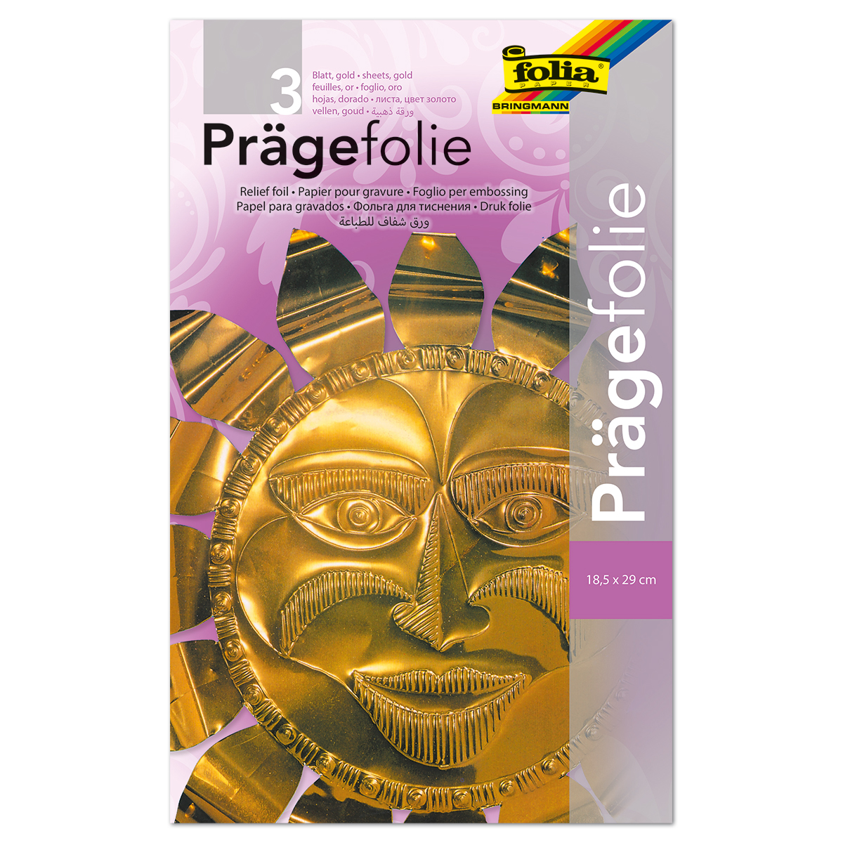 Prägefolien 18,5x29cm 3 St. metallic goldfarben