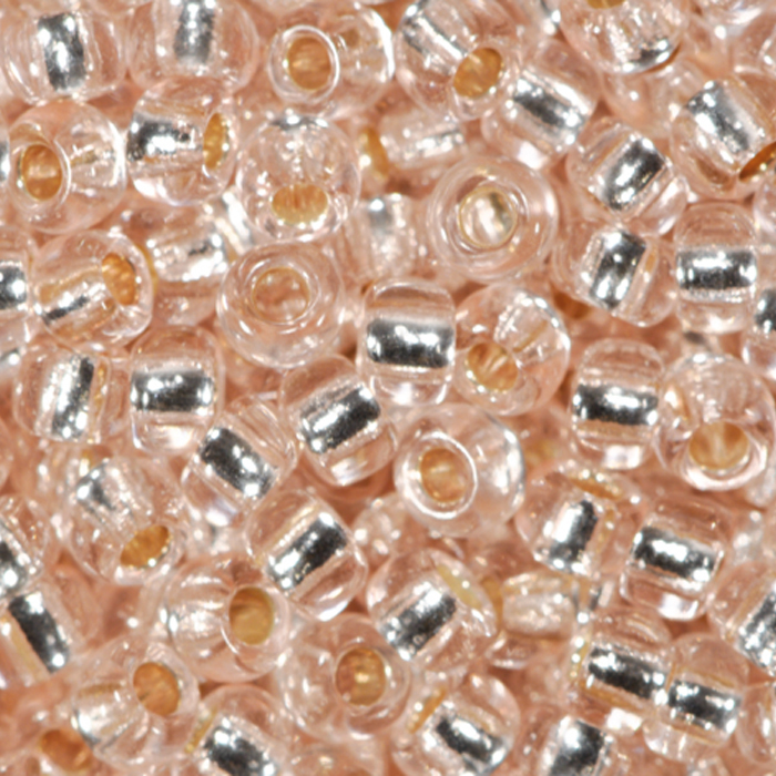 Rocailles transparent 2,6mm 17g rosa hell