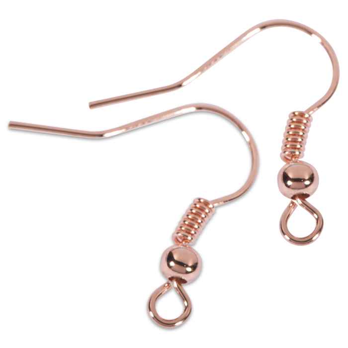 Ohrhaken mit Feder Metall 2 St. roségoldfarben