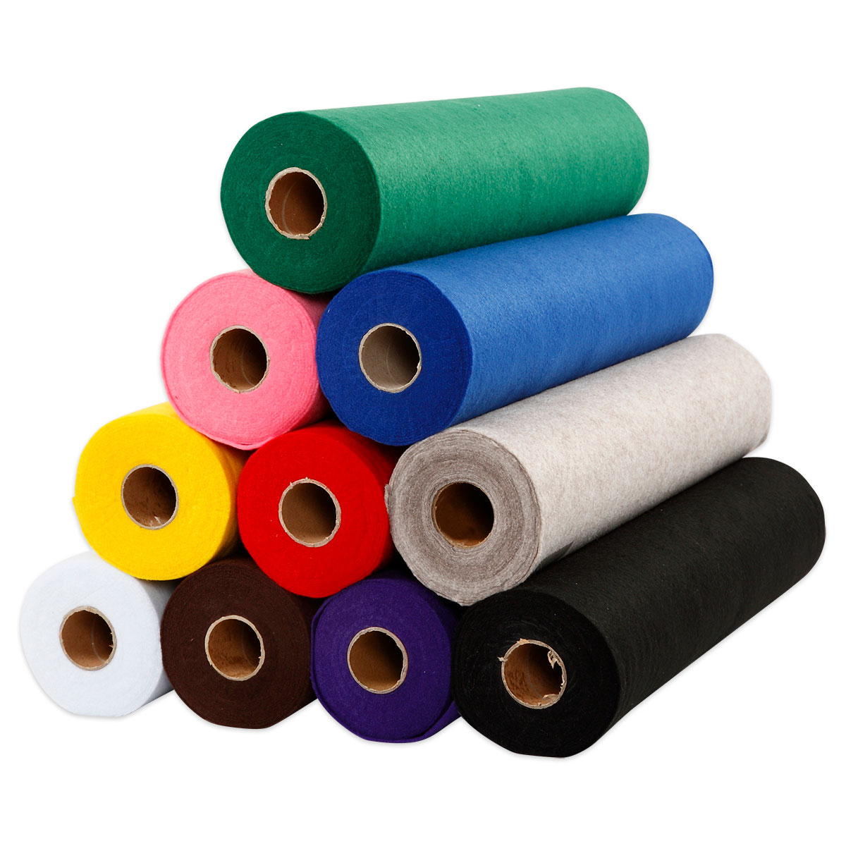 Bastelfilz ca. 1,5mm 45cm 5m 10 Rollen/Farben
