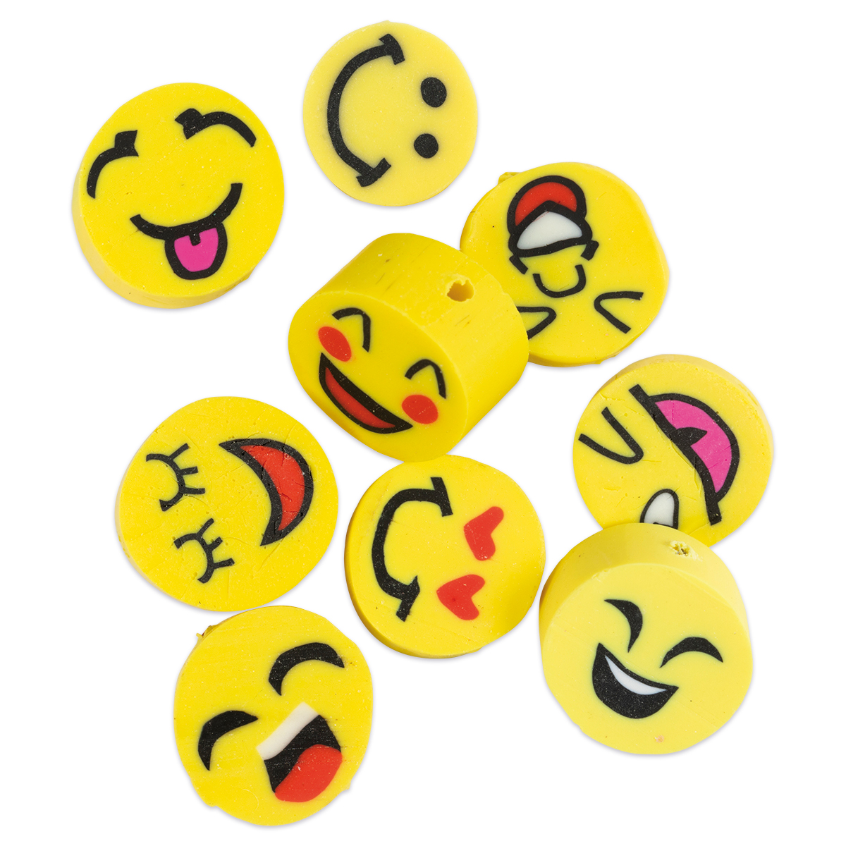 Kunststoffperlen Smiley Ø ca. 10mm 60 St.