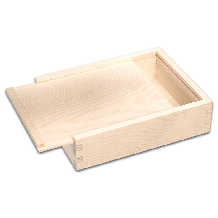 Holzschiebebox 16x12,5x4,5cm natur