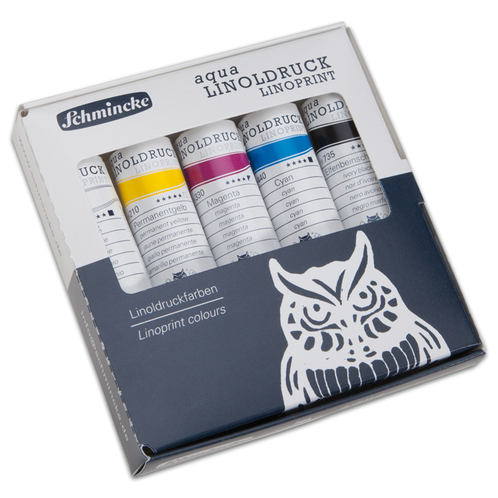 aqua Linoldruckfarben Set 5 Farben à 20ml