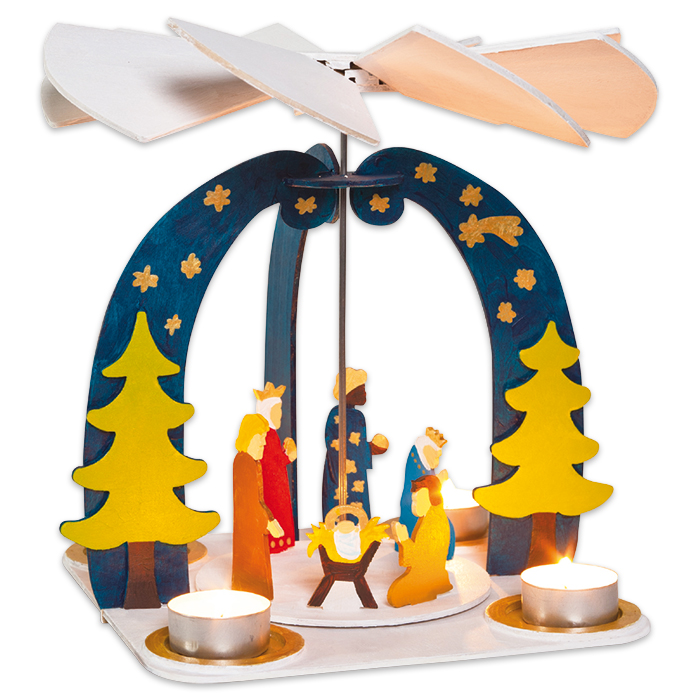 Holzbausatz Weihnachtspyramide 41 Teile Holzbausatz Weihnachtspyramide 41 Teile