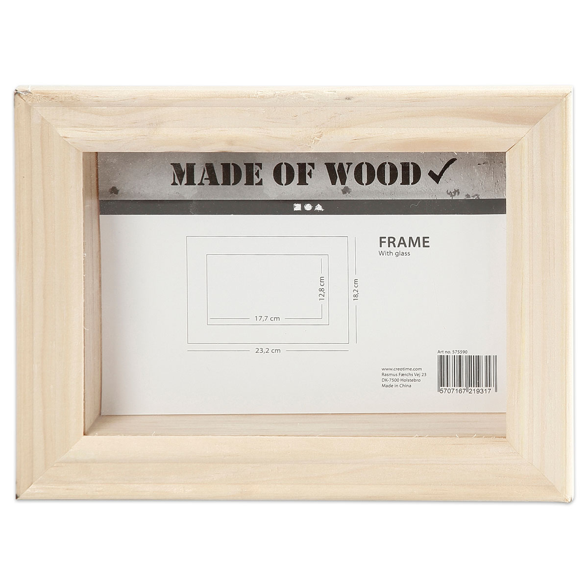 3D-Rahmen Holz/Glas 18x24x2,5cm natur