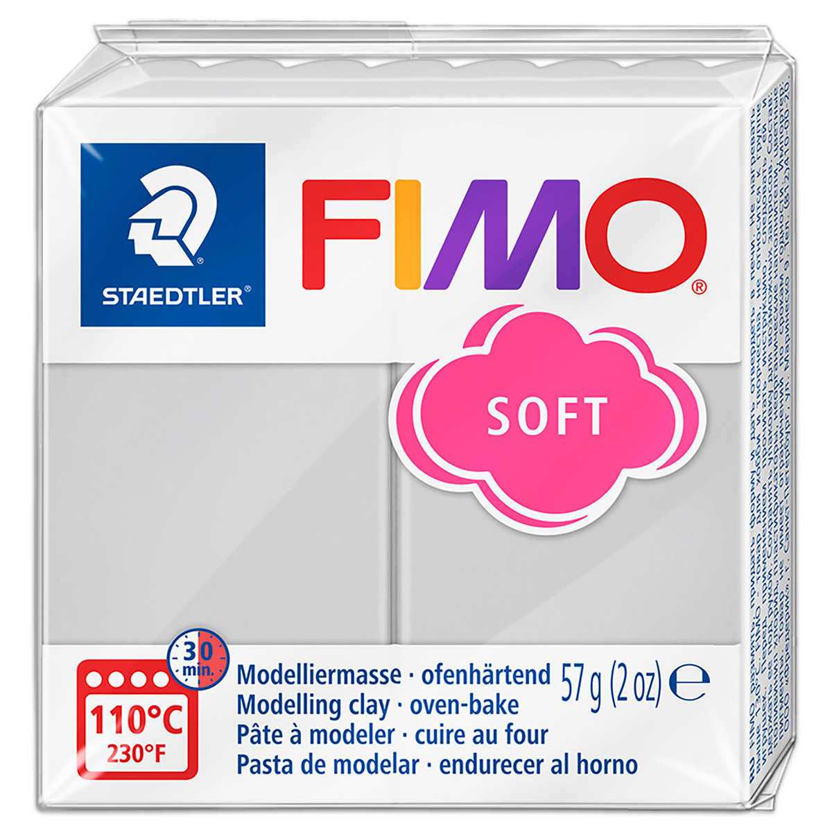 FIMO soft 55x55x15mm 57g delphingrau