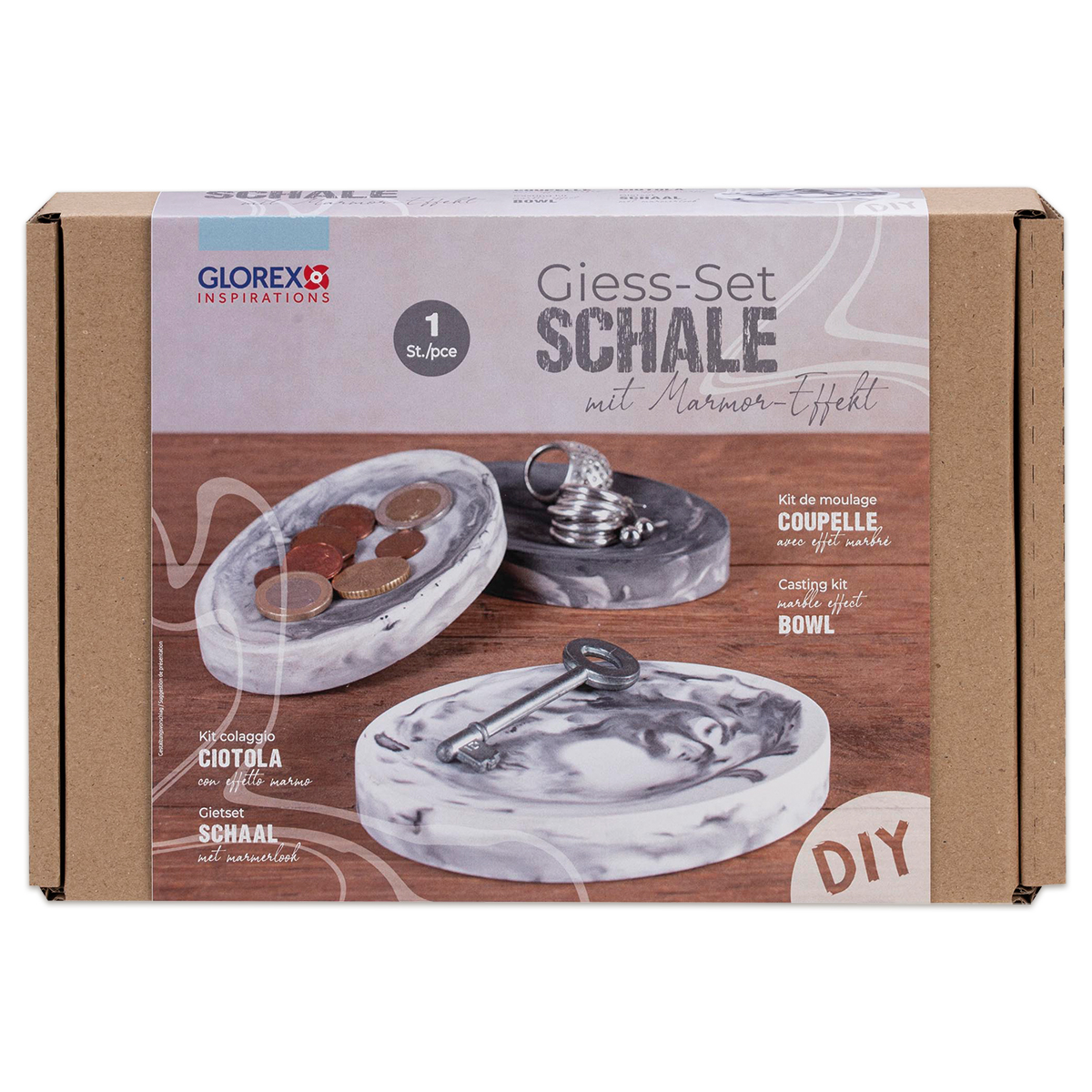 Giess Bastelset Schale mit Marmor-Effekt