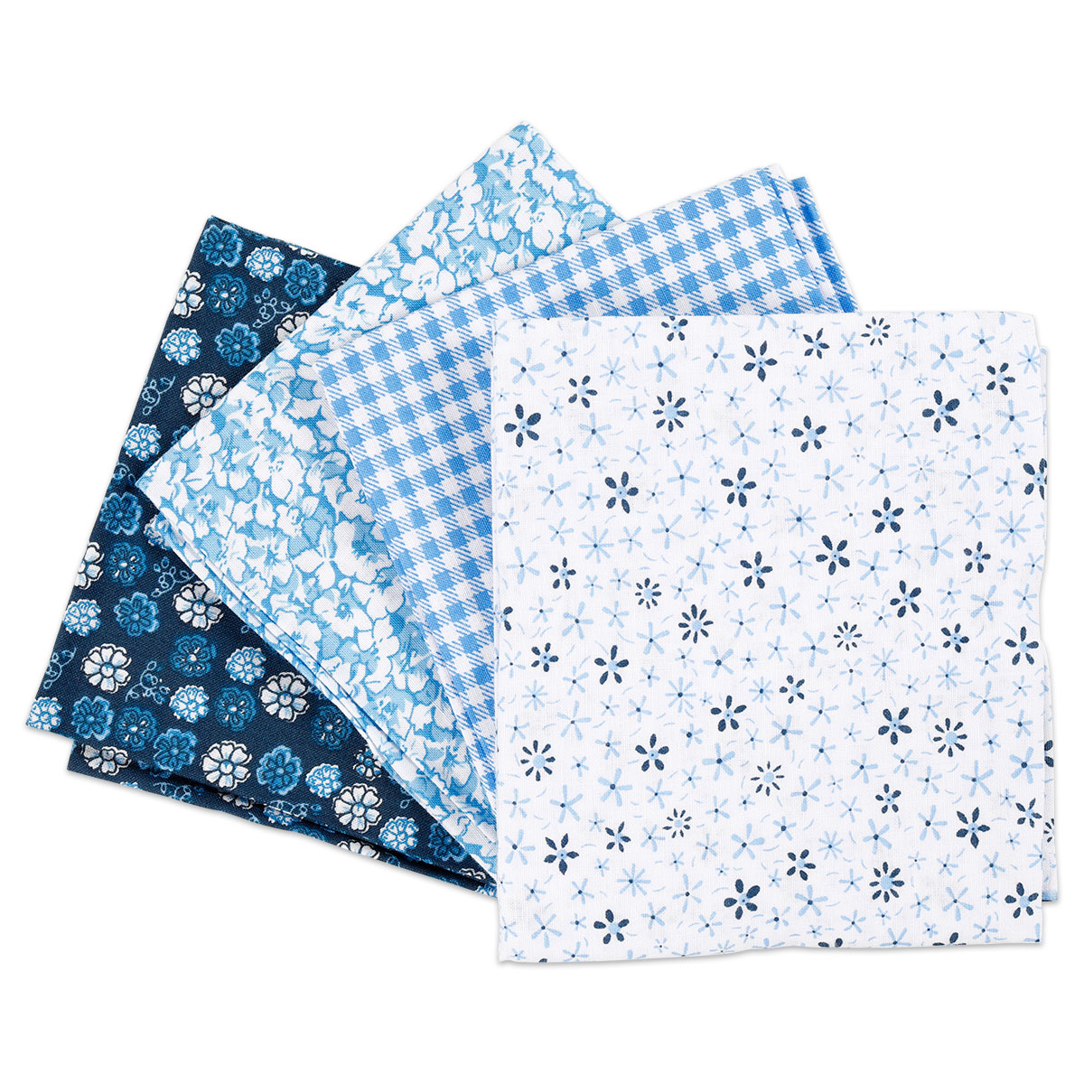 Patchwork-Stoff-Paket 4 Zuschnitte à 45x55cm blau
