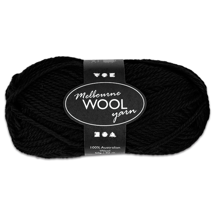 Garn Melbourne Filzwolle 50g schwarz
