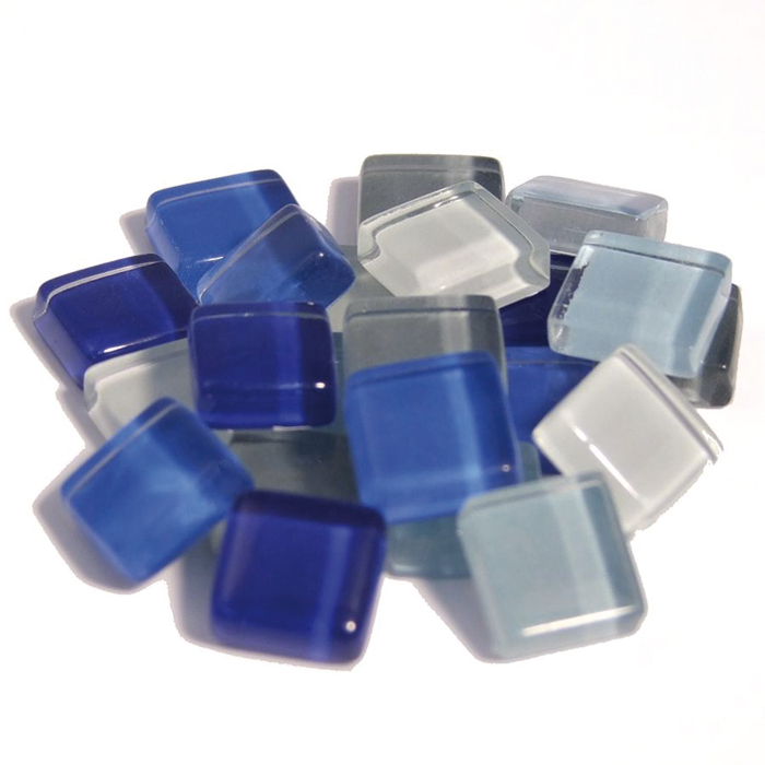 56600229fYrJHpgMXoSYy Mosaik Soft-Glas 10x10x4mm 1kg blau mix