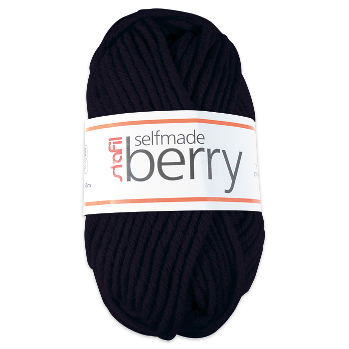 Wolle Berry 6-7mm 50g schwarz