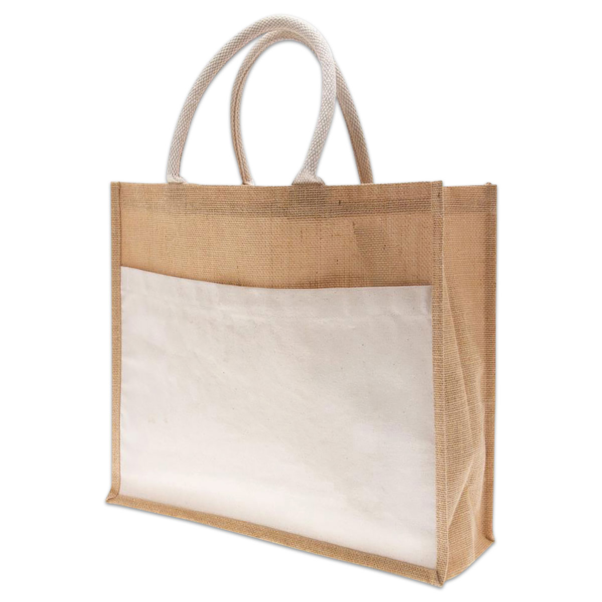 Shopper Jute 30x30x12cm mit Baumwollgriffen