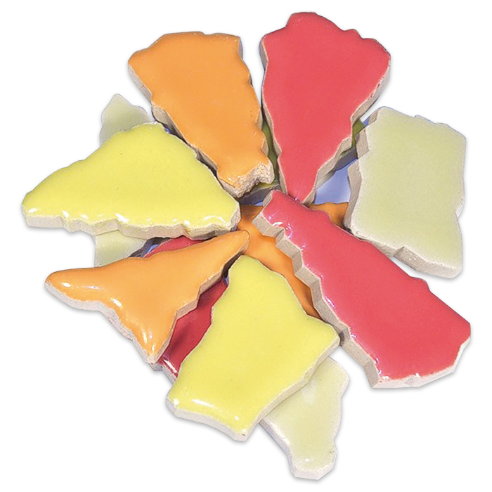 56600049 Flip-Keramik 2-6cm 750g ca. 65 Steine rot mix