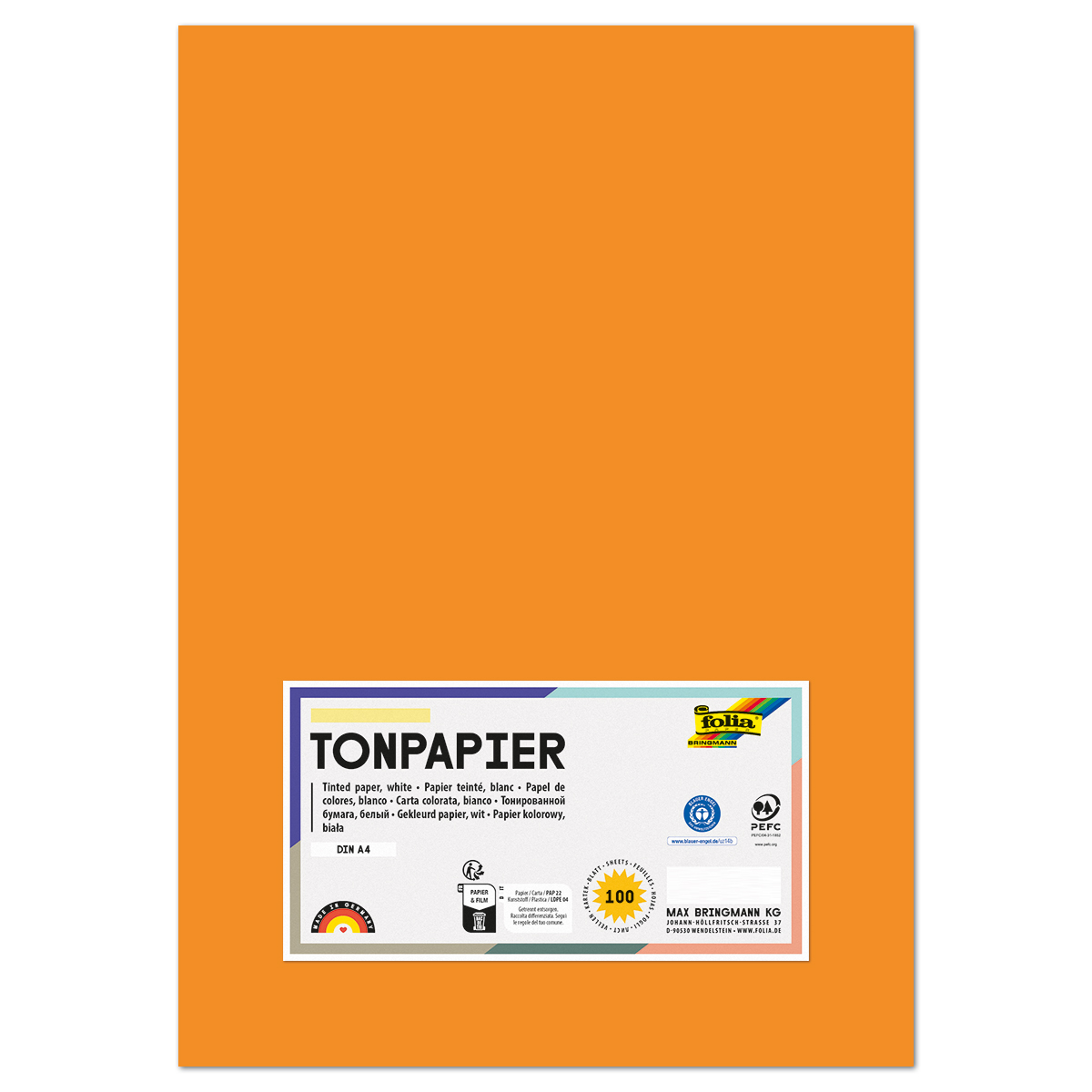 Tonpapier 130g/m² DIN A4 100 Bl. ocker