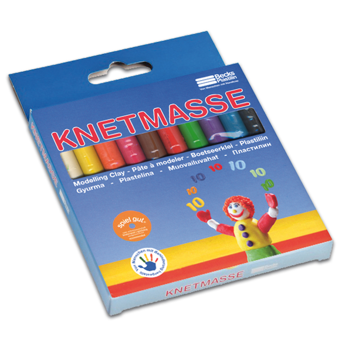 Plastilin Knetmasse 220g 10 Stangen/Farben