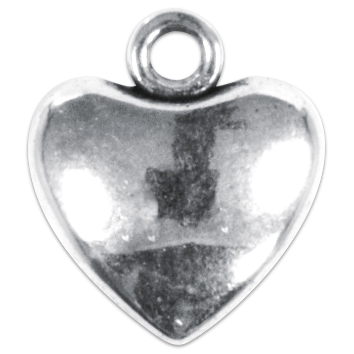 Metallanhänger Herz ca. 10mm altsilberfarben
