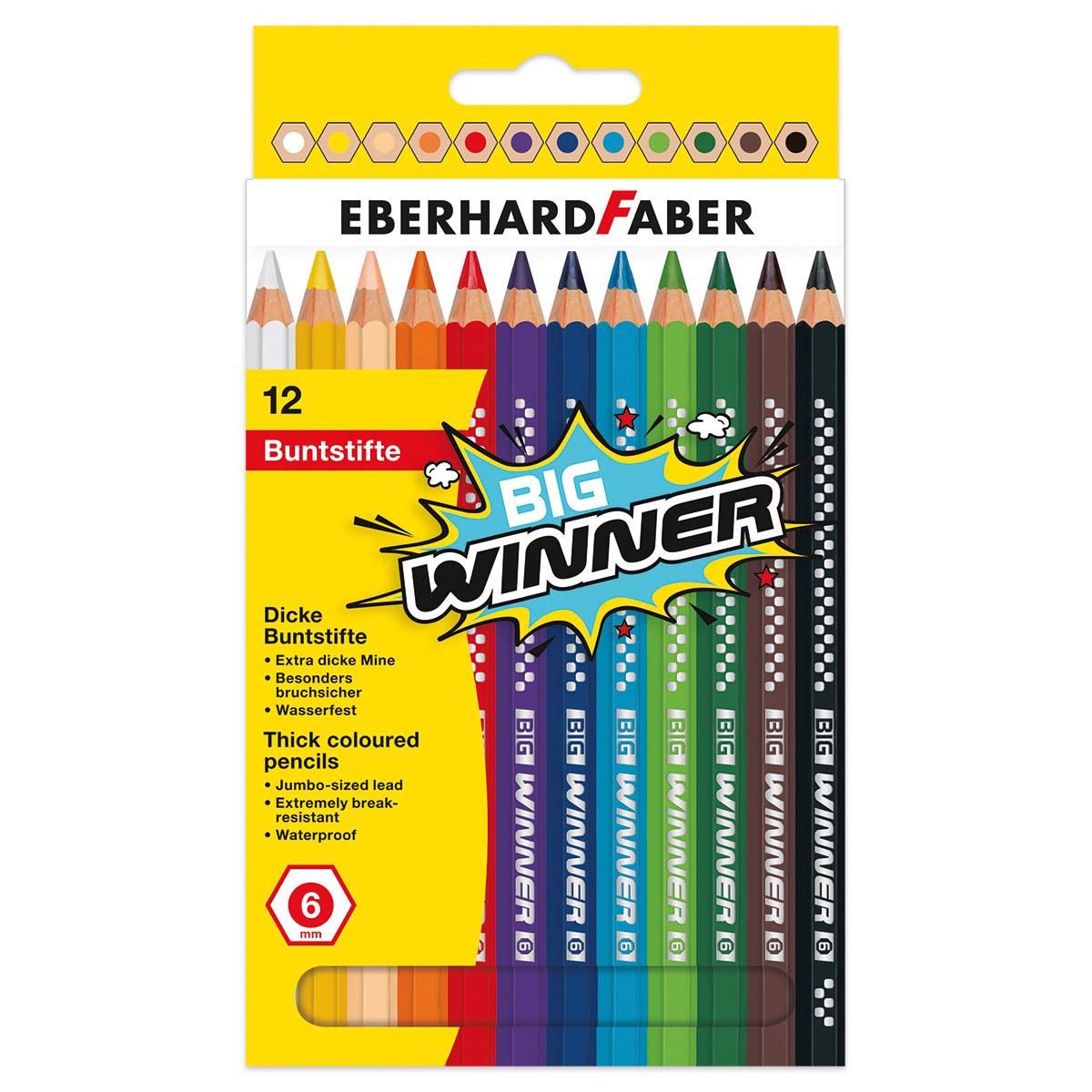 BIG Winner Buntstifte 12 Farbstifte/Farben