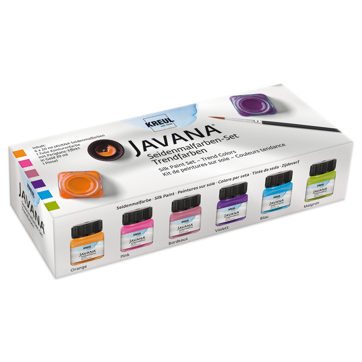 KREUL Javana Seidenmal-Set Trendfarben 6 Farben à 20ml