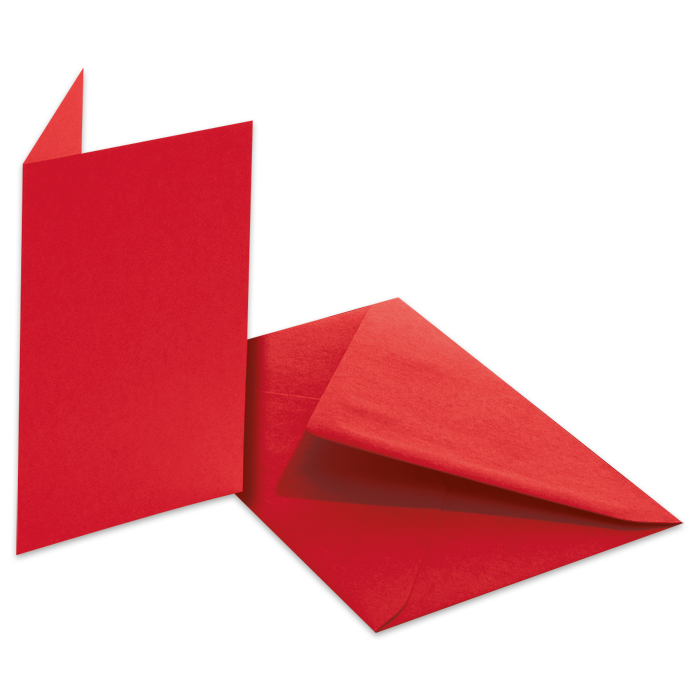 Doppelkarten 220g/m² 10,5x15cm 5 St. hochrot