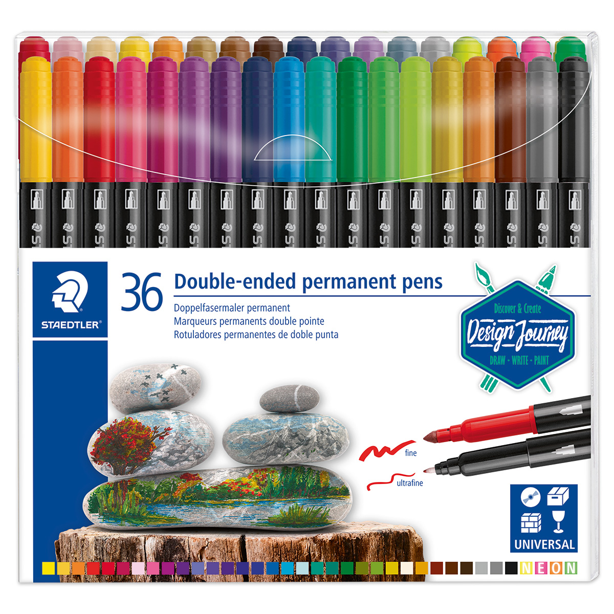 Doppelfasermaler permanent 36 St./Farben