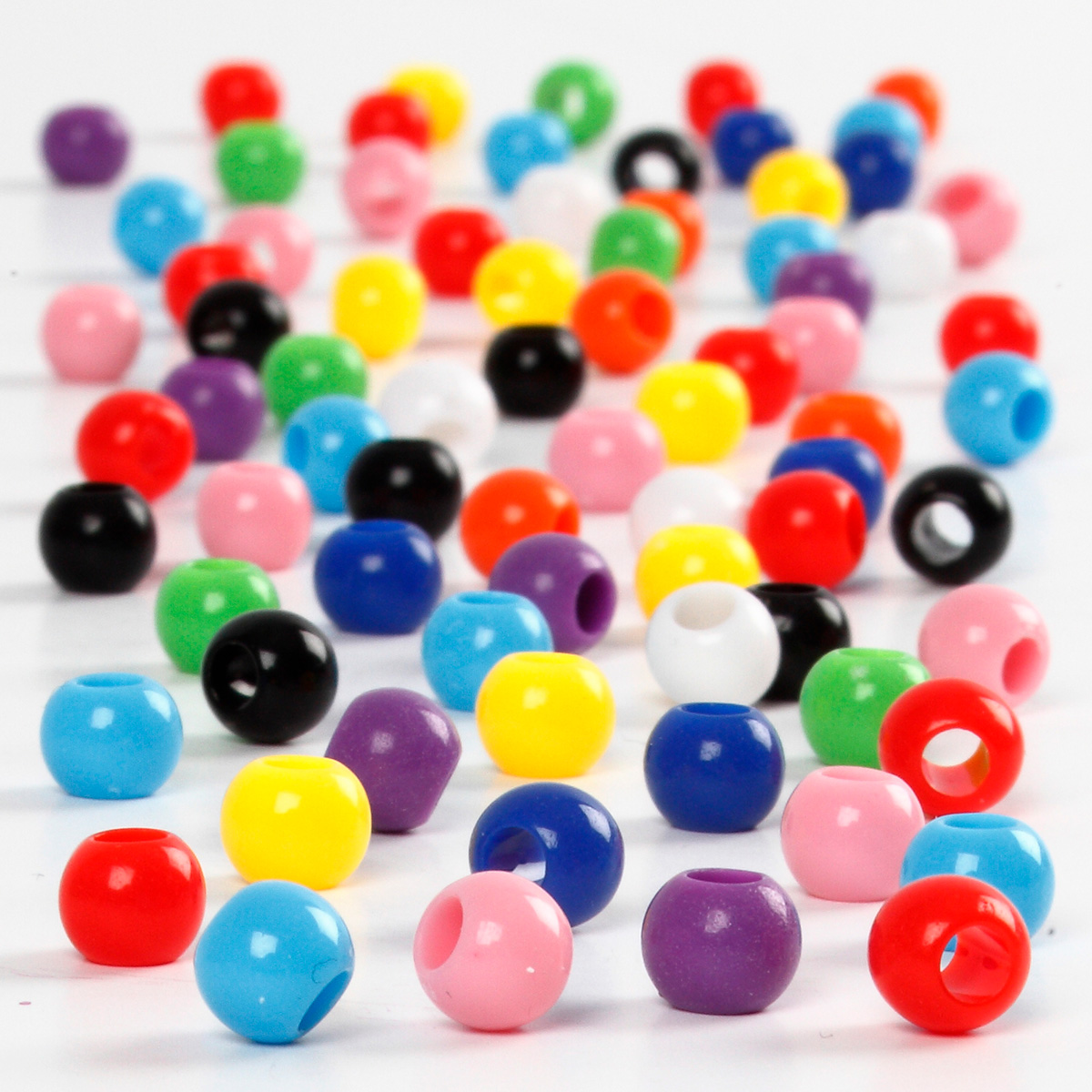Pony-Perlen Kunststoff 6mm bunt