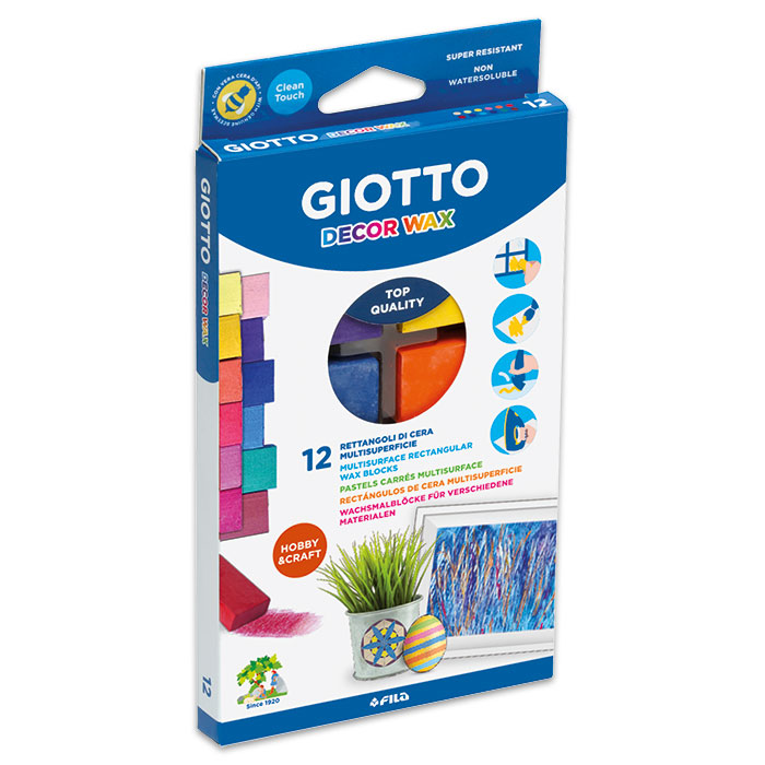 Giotto Wachsmalblöcke 10x20x40mm 12 Farben