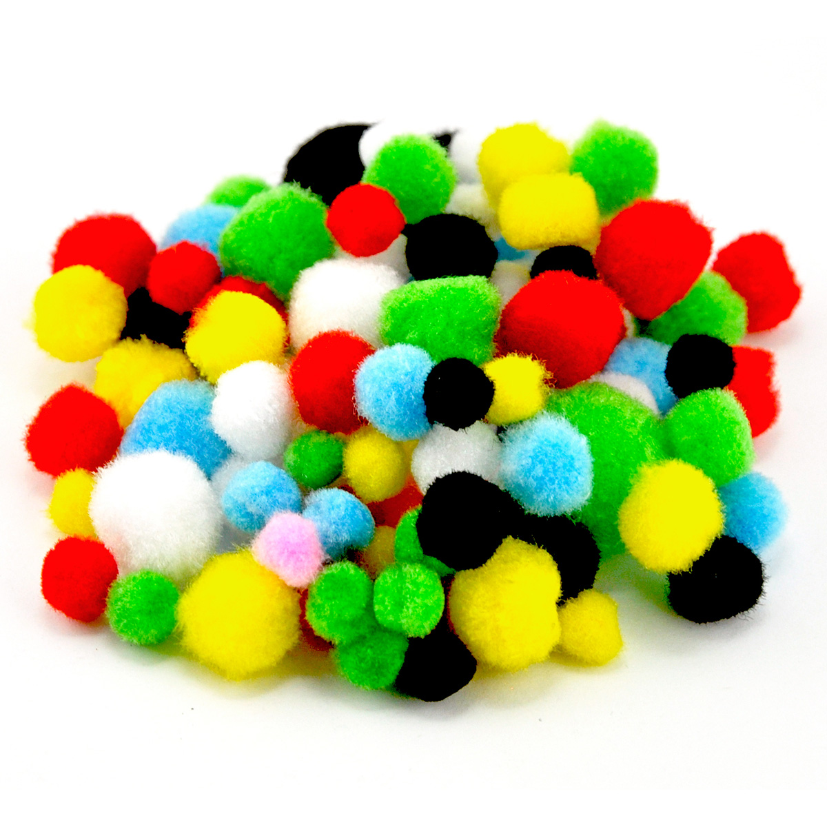 50228561c8UQKYQvx3MiU Pompons Ø 7-14mm 100 St. bunt sortiert