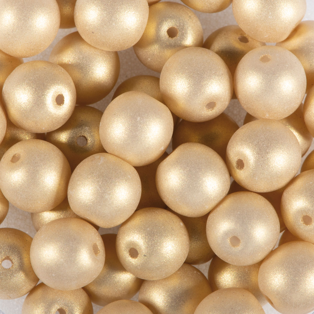 Glasperlen Schimmer 6mm 45 St. beige
