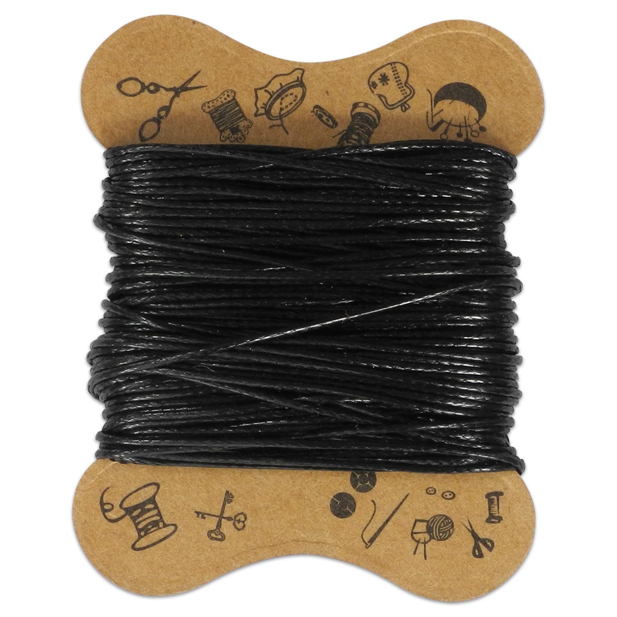 Kordel gewachst 0,5mm 10m schwarz