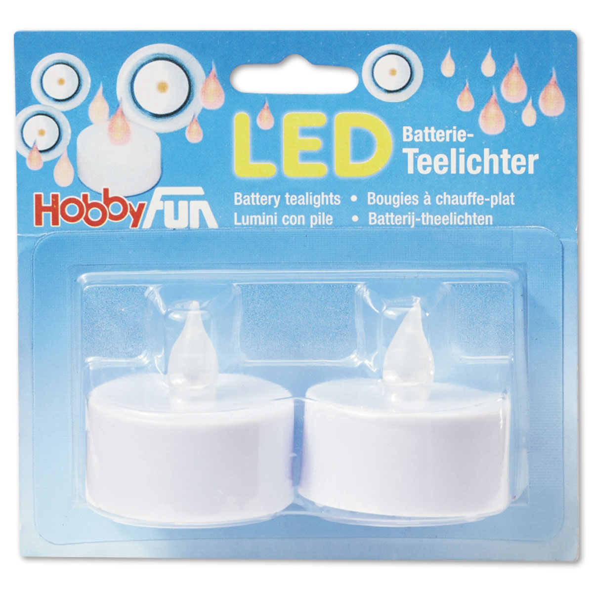 LED-Batterie-Teelicht flackernd 3,8x1,8cm 2 St. weiß