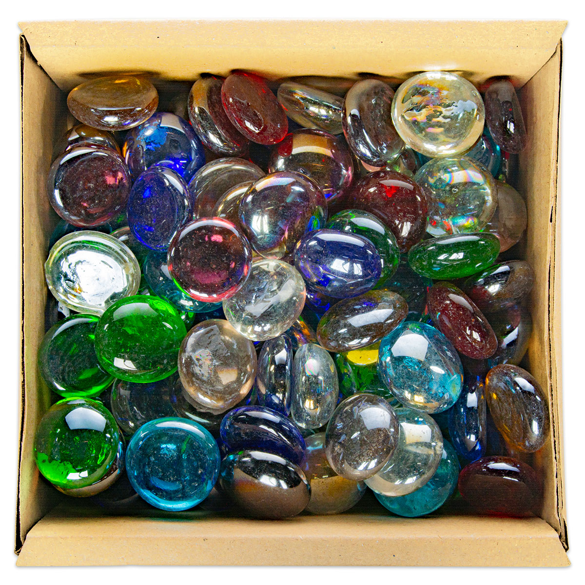 56615920_2 Glasnuggets Ø15-20mm 1kg irisierend bunt