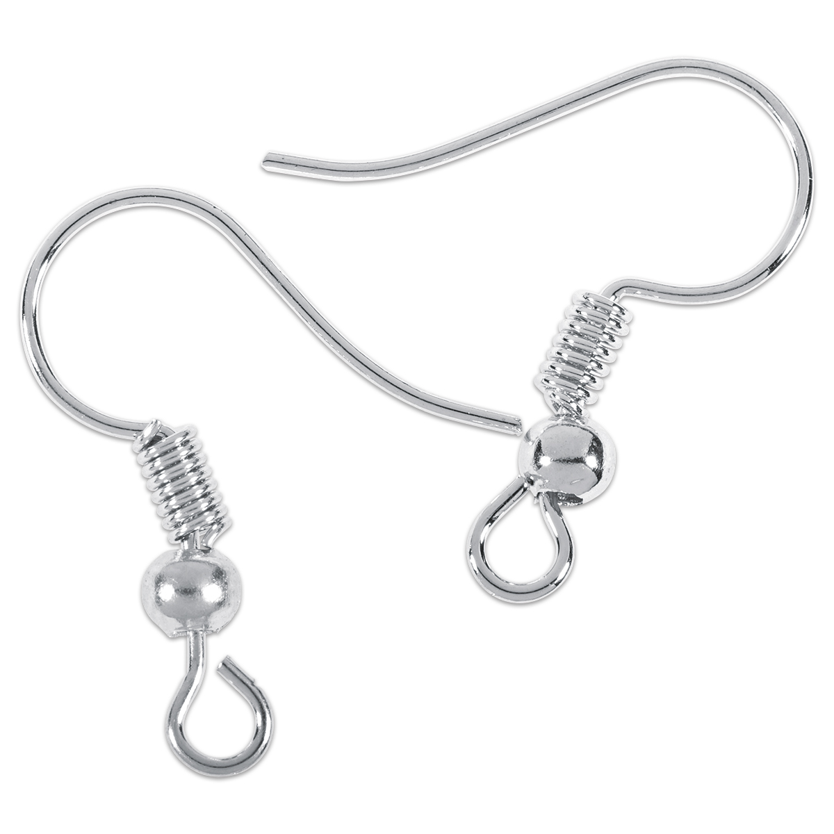 Ohrhaken mit Feder Metall 4 St. platinfarben