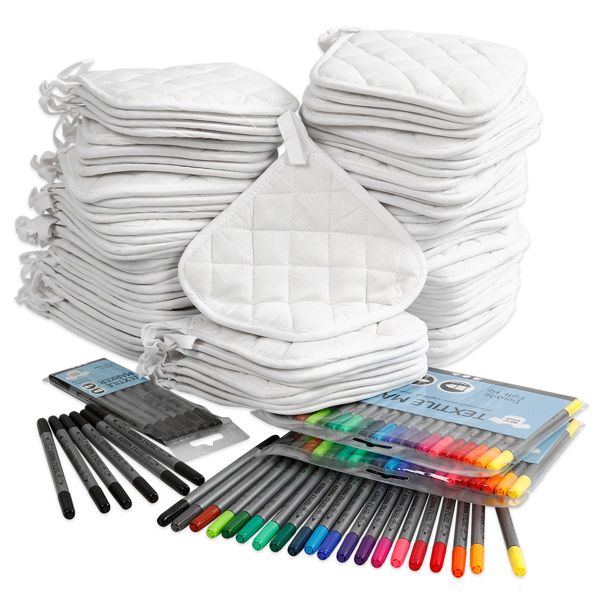 Topflappen- & Textilmalstifte-Set 152-teilig