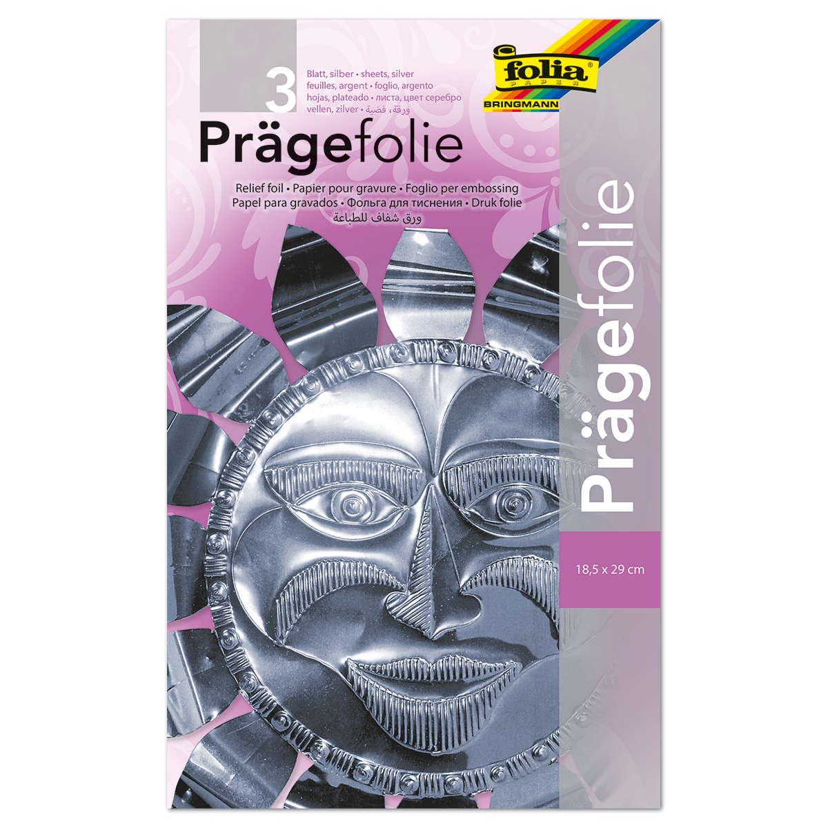Prägefolien 18,5x29cm 3 St. metallic silberfarben
