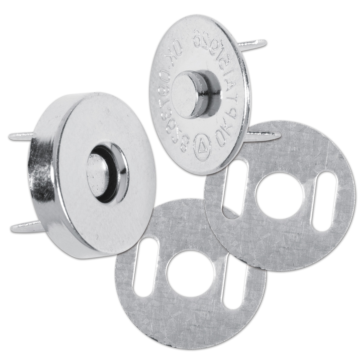 Taschen-Magnetverschluss Metall Ø 14mm 2 St. silberf.