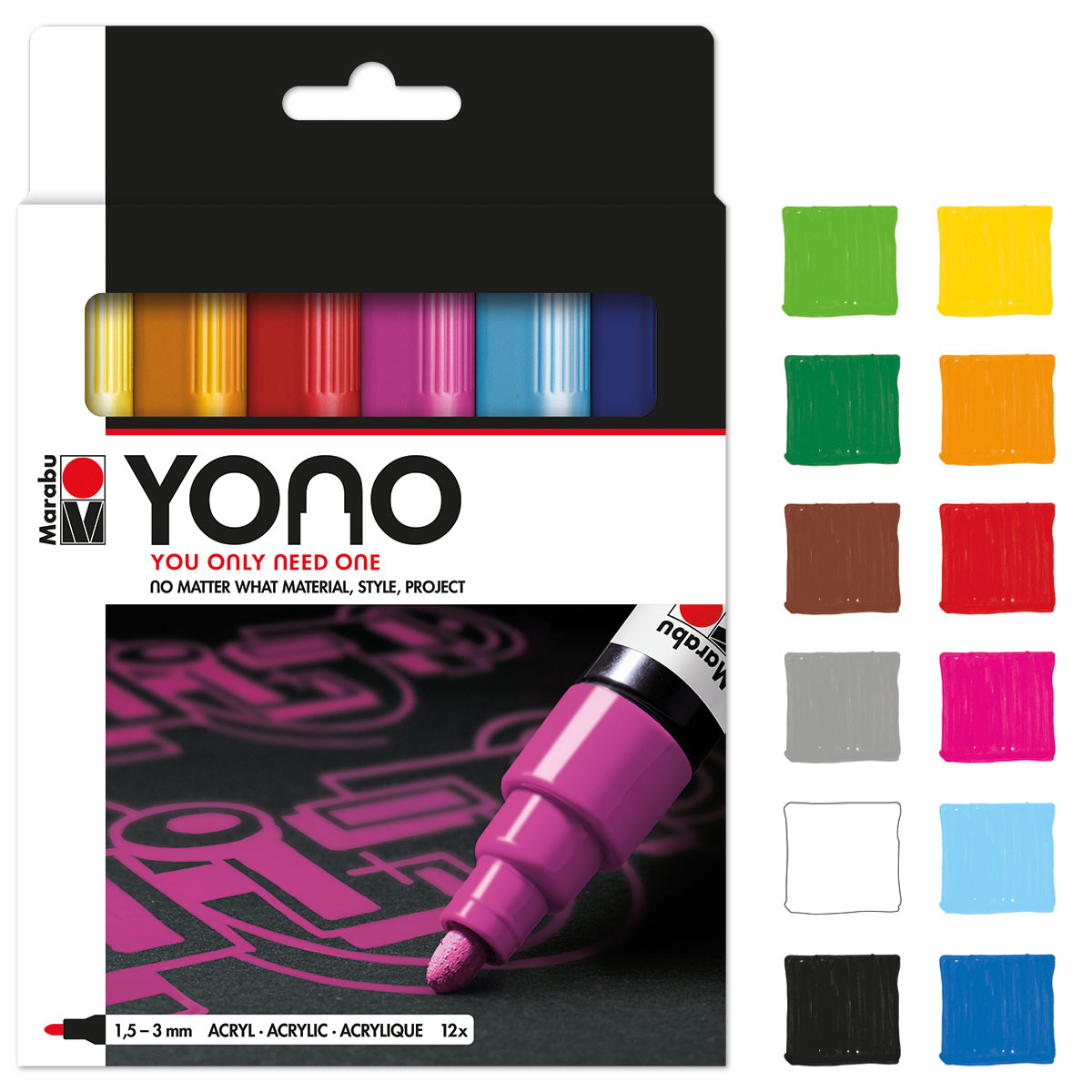 YONO Acryl Marker Set Advanced 12 St./Farben