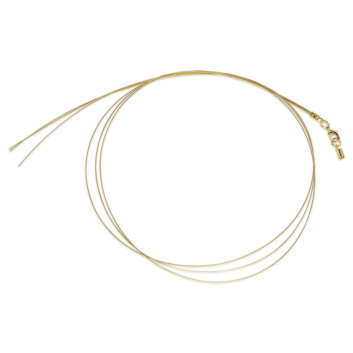 Edelstahlcollier 3-reihig 0,5mm 45cm goldfarben