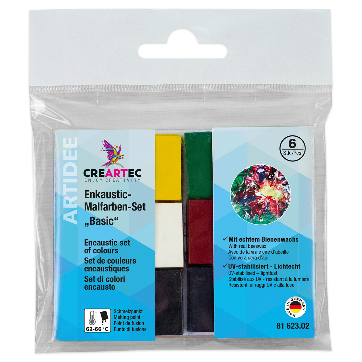 Enkaustik-Malfarben-Set 6 St. basic
