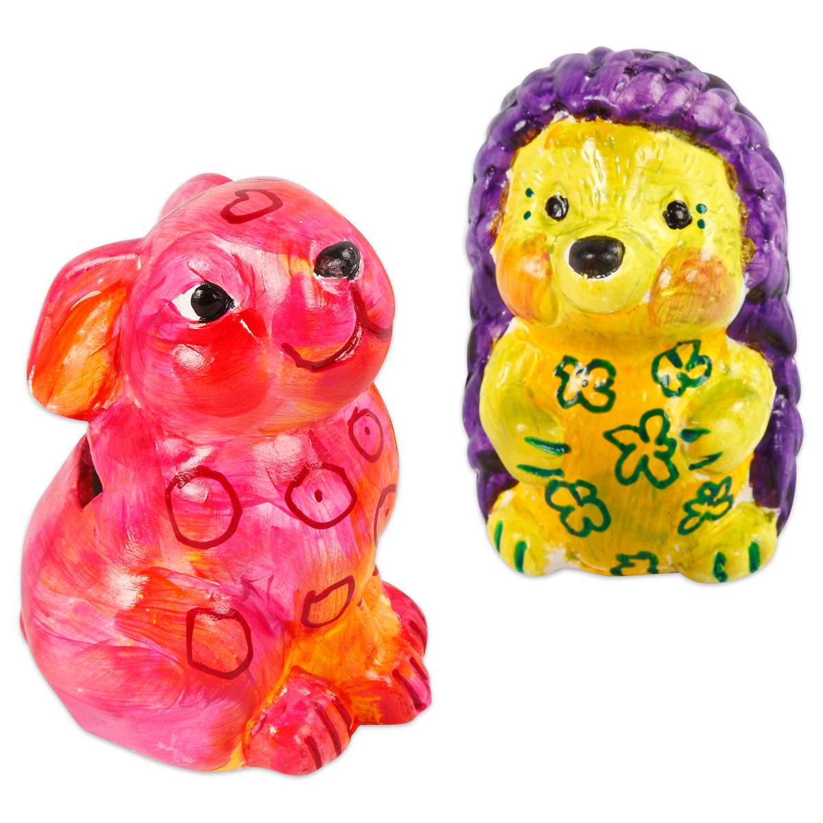 50350571_5 Spardosen Igel & Hase Terrakotta 10cm hoch 2 St. weiß