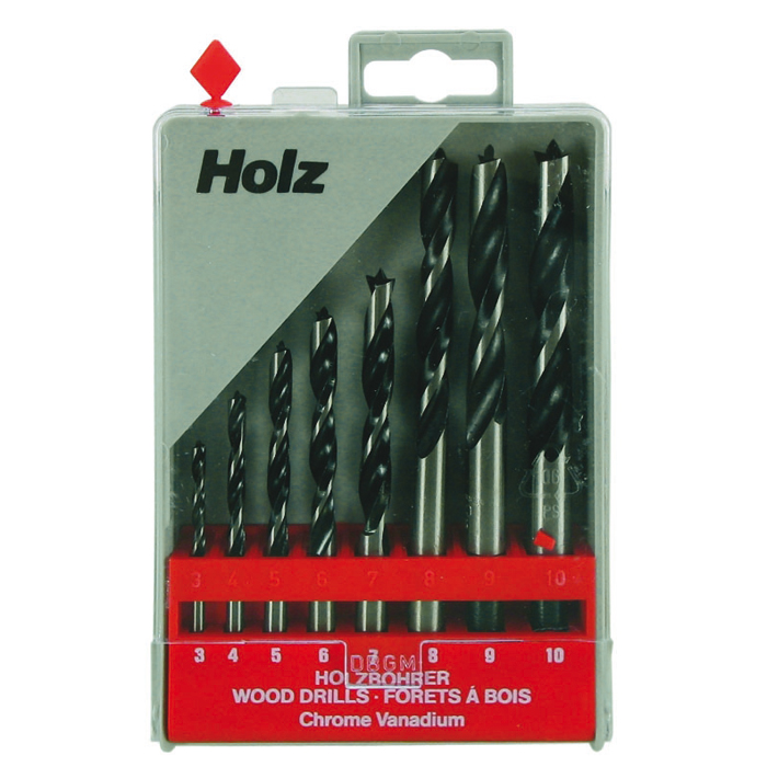 Holzspiralbohrer-Set Metall Größe 3-10 8 St.